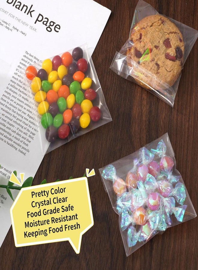 وولاين أكياس بسكويت ذاتية الإغلاق من والين، 200 قطعة، مقاس 3.9 × 3.2 بوصة، أكياس سيلوفان هولوغرافية، أكياس حلوى فردية قابلة لإعادة الإغلاق، مثالية لحفلات التخرج، وحفلات الزفاف، وأعياد الميلاد، وهدايا الحفلات، ومستلزمات تغليف الحلويات والمخابز - Image 3